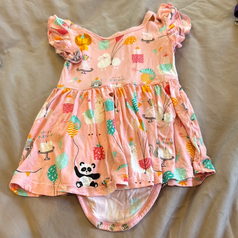 Little Sleepies Pink Balloon Print Dress